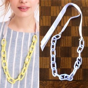 J Crew Purple Lilac Chain Link Ribbon Necklace